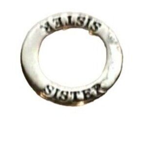Sister Charm Ring Pendant Circle Engraved Silver Tone Jewelry Life Ring Pendant